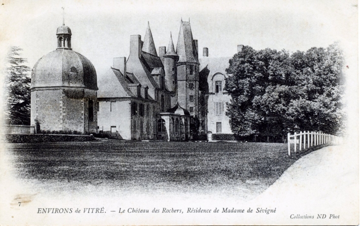 Le château des Rochers, Résidence de Mme de Sévigné, vers 1905 (carte postale ancienne). - Vitré