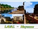 Les bords de la Mayenne-Les jardins de la Perrine-Le château etr l'Hotel de Ville (carte postale).