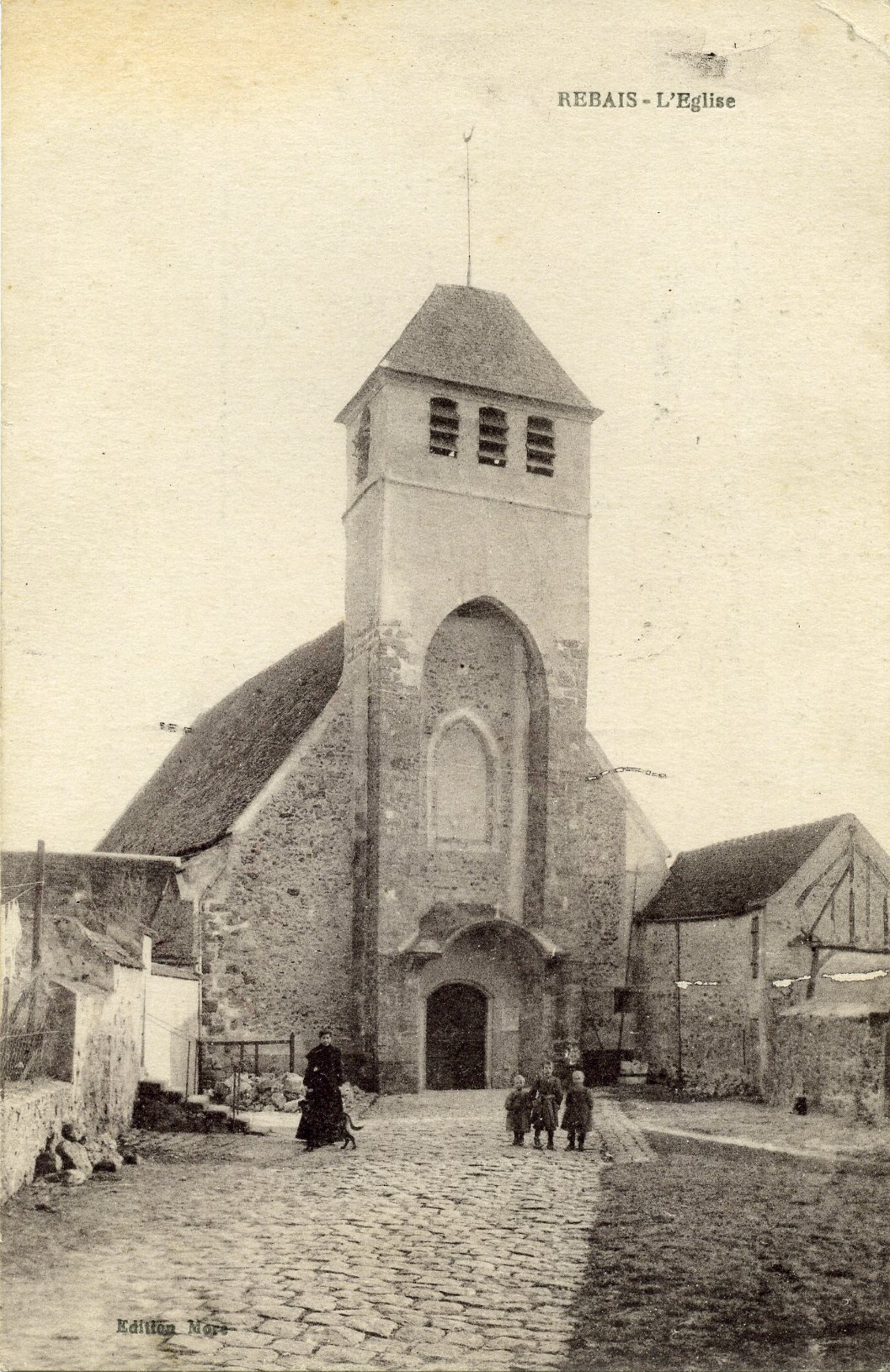 Photo Rebais  77510  L   glise  carte postale 1910  Rebais