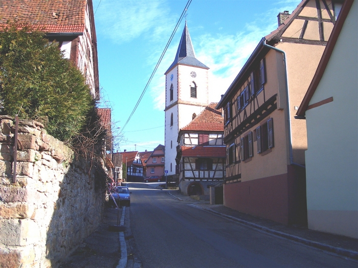 Rue principale église protestante - Gœrsdorf