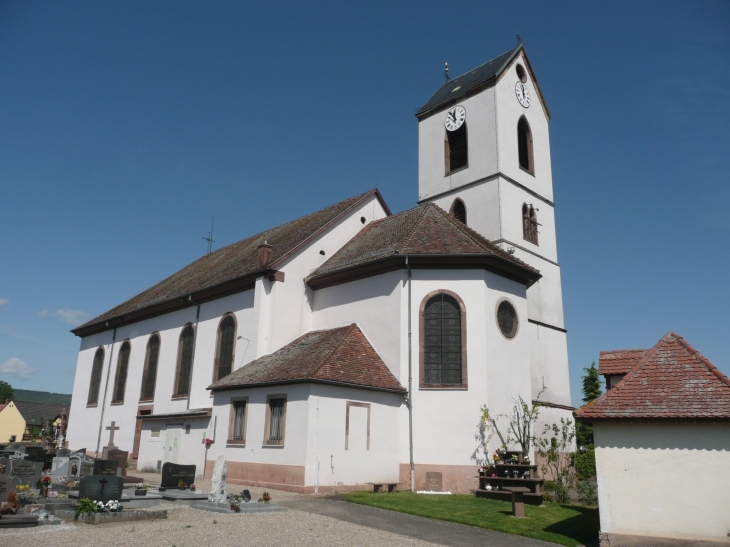 L'église vue du cimetière - Kirchheim