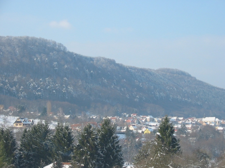 Vue de Mollkirch sous la neige