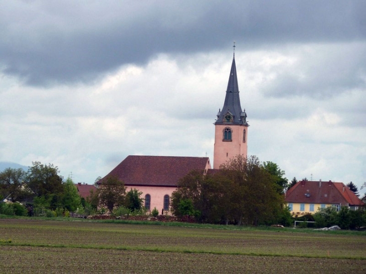 Vue sur l'église - Ohnenheim