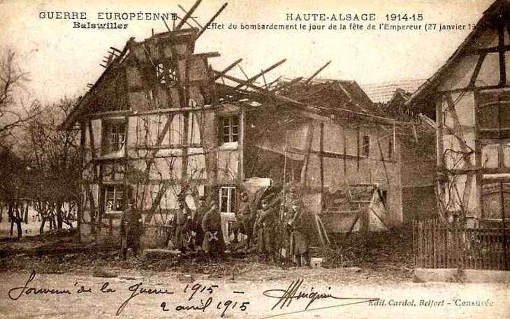 Effet du bombardement 1915 - Balschwiller