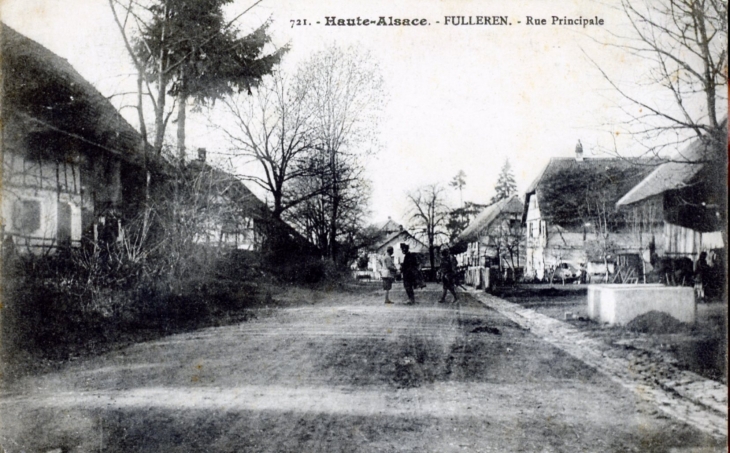 Rue principale, vers 1916 (carte postale ancienne). - Fulleren