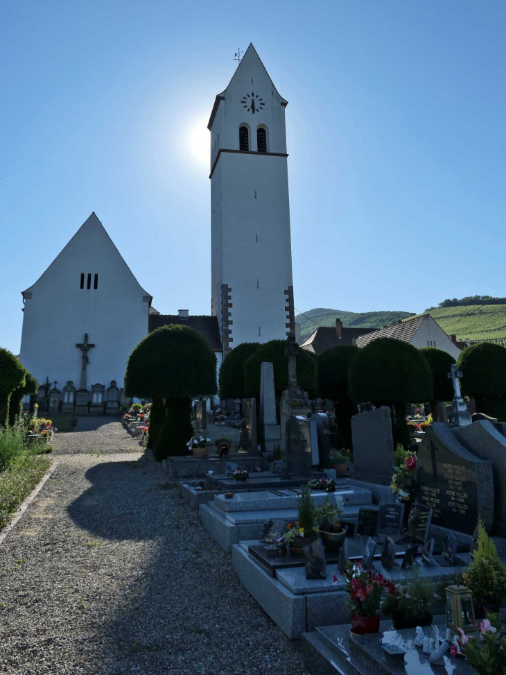 L'église vue du cimetière - Katzenthal