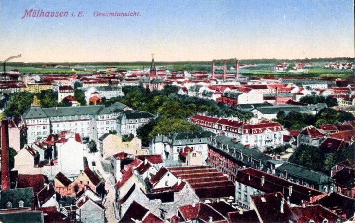 La Ville, vers 1920 (carte postale ancienne). - Mulhouse