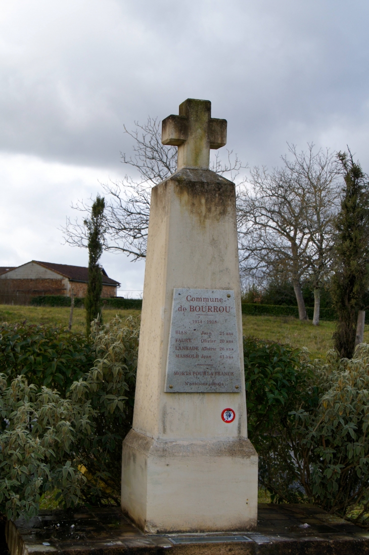 Le Monument aux Morts :  Guerre 1914-1918. - Bourrou