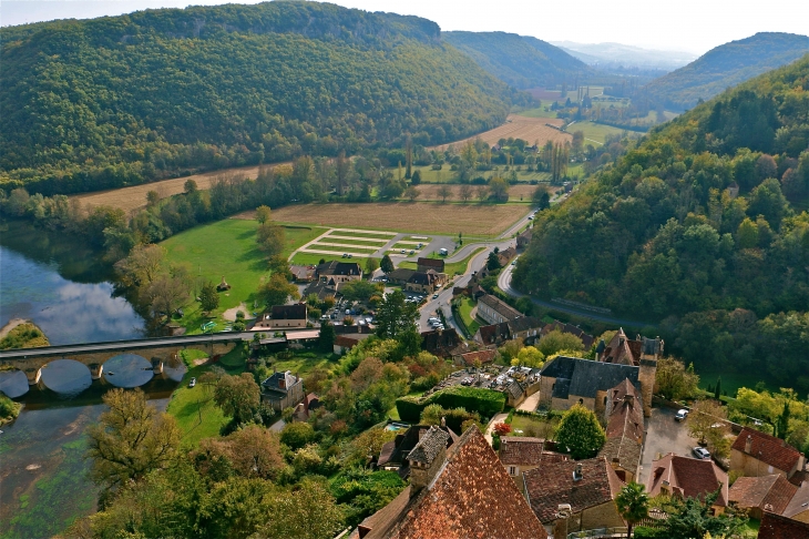 Depuis le château ; le village, la dordogne et la vallée du céou - Castelnaud-la-Chapelle