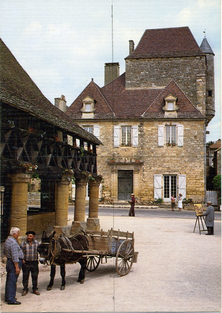 La Maison du Gouverneur et la Halle (carte postale de 1980) - Domme