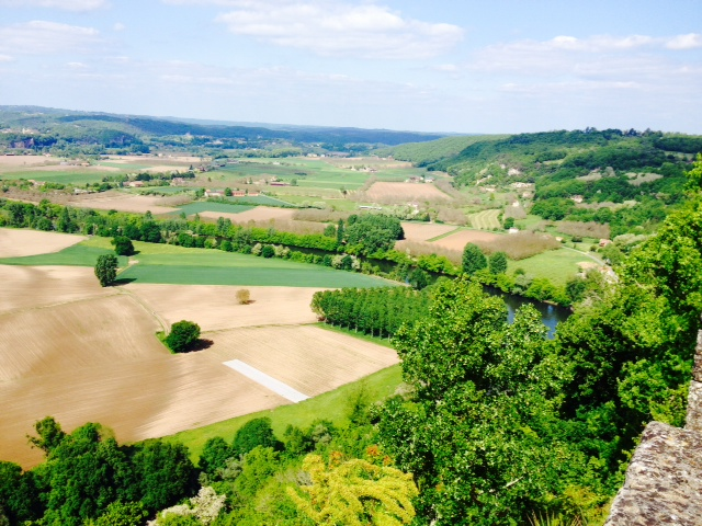 Vue sur la vallée de la Dordogne depuis le belvédère de la Barre. - Domme