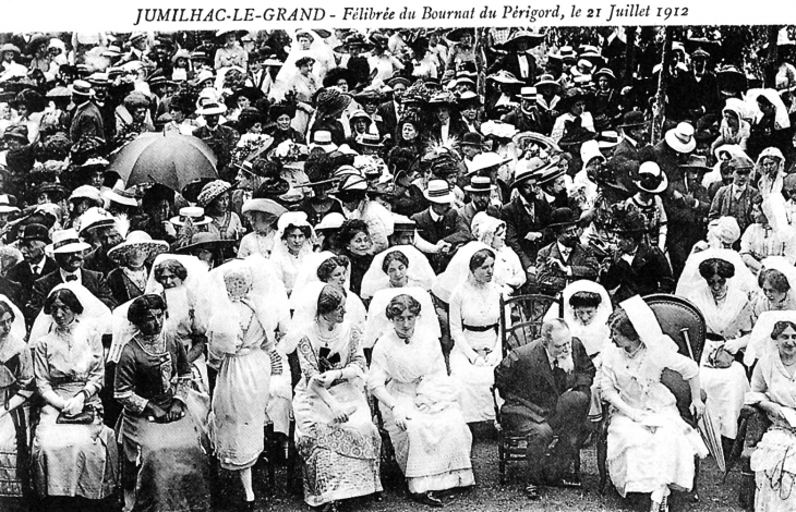 Félibrée du Bournat du Périgord, le 21 juillet 1912 (carte postale ancienne). - Jumilhac-le-Grand