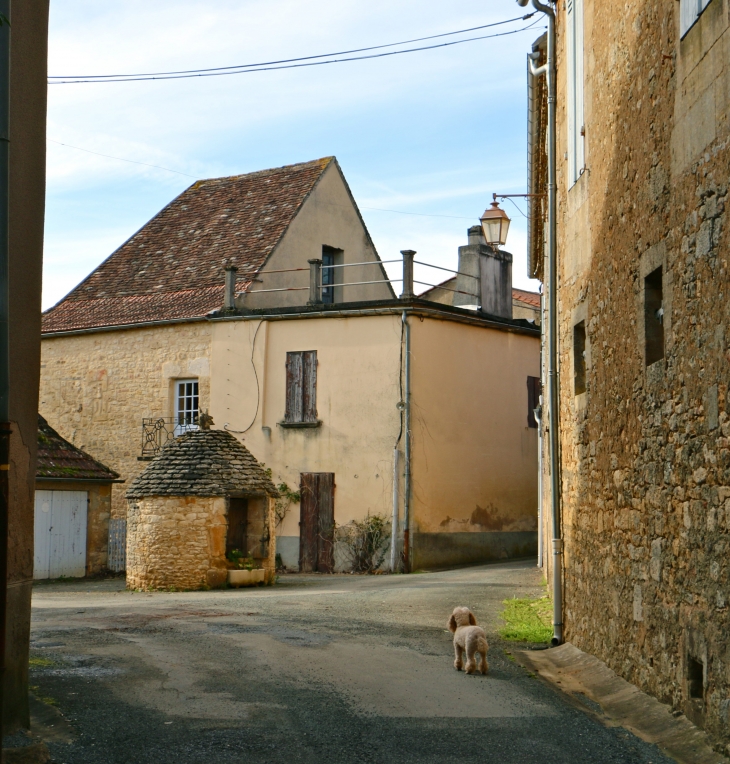 Hameau de Grand Castang : la place du puits couvert. - Mauzac-et-Grand-Castang