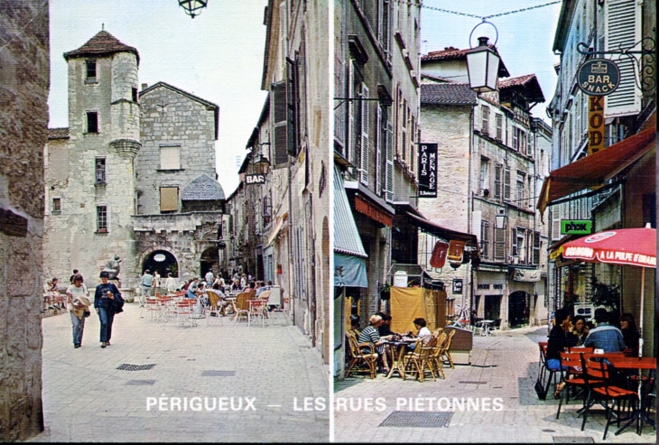 Rue Salinière et Place Saint louis, carte postale 1990). - Périgueux