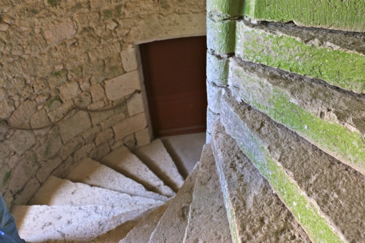 Le-chateau-de-bridoire-l-escalier à vis-de-la-tour datant de la fin du XVe siècle - Ribagnac