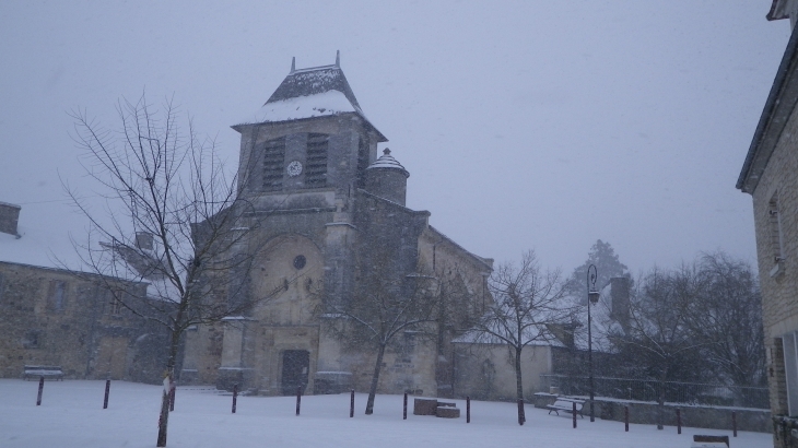 L'église sous la neige. - Rouffignac-Saint-Cernin-de-Reilhac