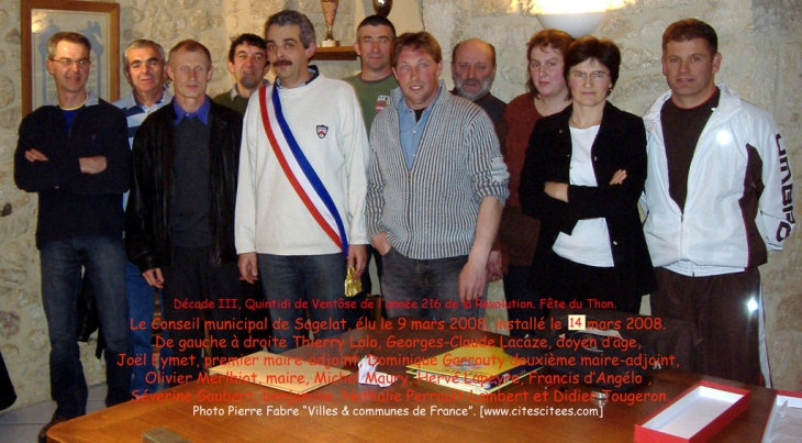 Le Conseil municipal, mandature 2008 - Sagelat