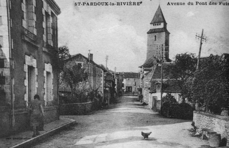 Avenue du Pont des Futs, début XXe siècle (carte postale ancienne). - Saint-Pardoux-la-Rivière