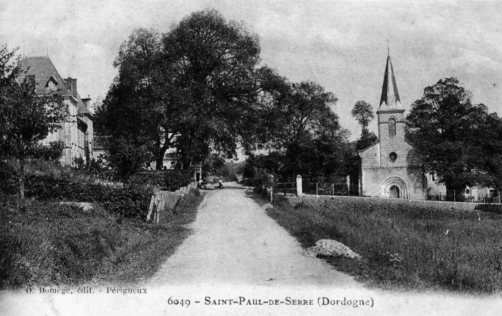 Début XXe siècle, vue sur le village (carte postale ancienne). - Saint-Paul-de-Serre