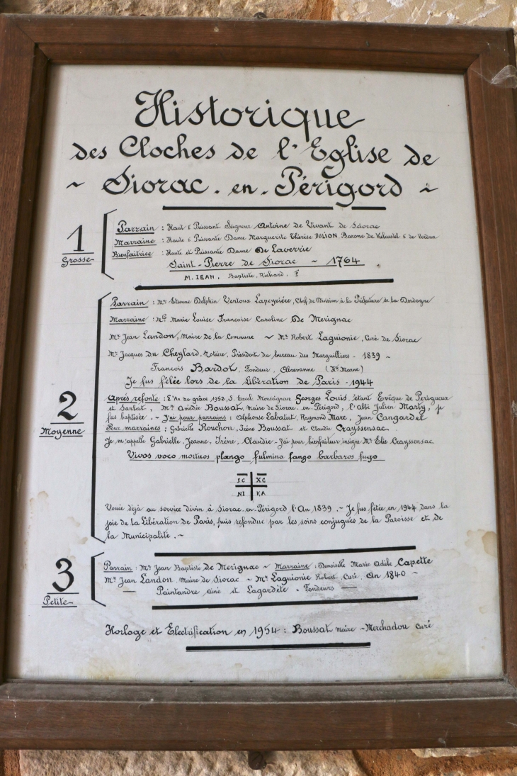 Le panneau explicatif. - Siorac-en-Périgord