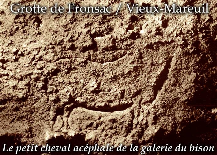 Cheval acéphale magdalénien de la grotte de Fronsac - Vieux-Mareuil