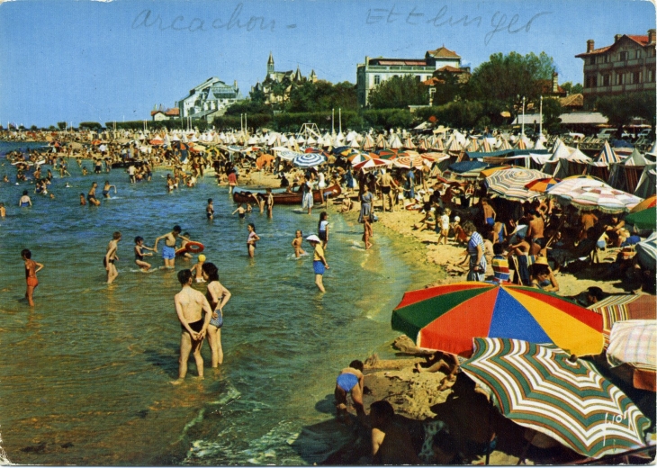 La Grande Plage (carte postale de 1970) - Arcachon