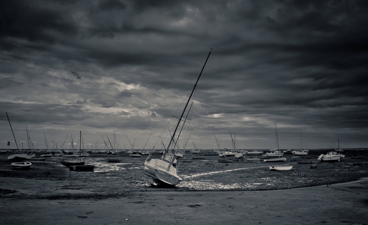 Plage d'Arès avant la pluie