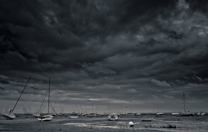 Plage d'Arès avant la pluie