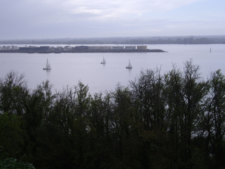 Vue sur le Bec d'Ambès au confluent de la Garonne et de la Dordogne. - Bayon-sur-Gironde