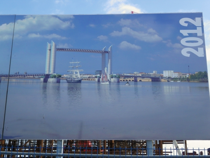 Projet du pont levant sur la Garonne. - Bordeaux