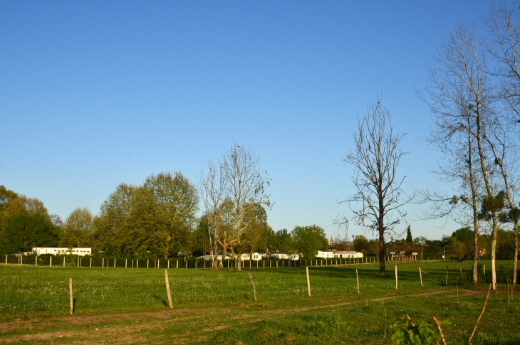 Le camping au loin - Les Églisottes-et-Chalaures