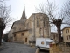 Eglise de Lussac vue de l' allée du 19 Mars 1962