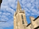 Photo suivante de Monségur Le clocher de l'église Notre Dame. Rénové au XIXE siècle en néogothique.