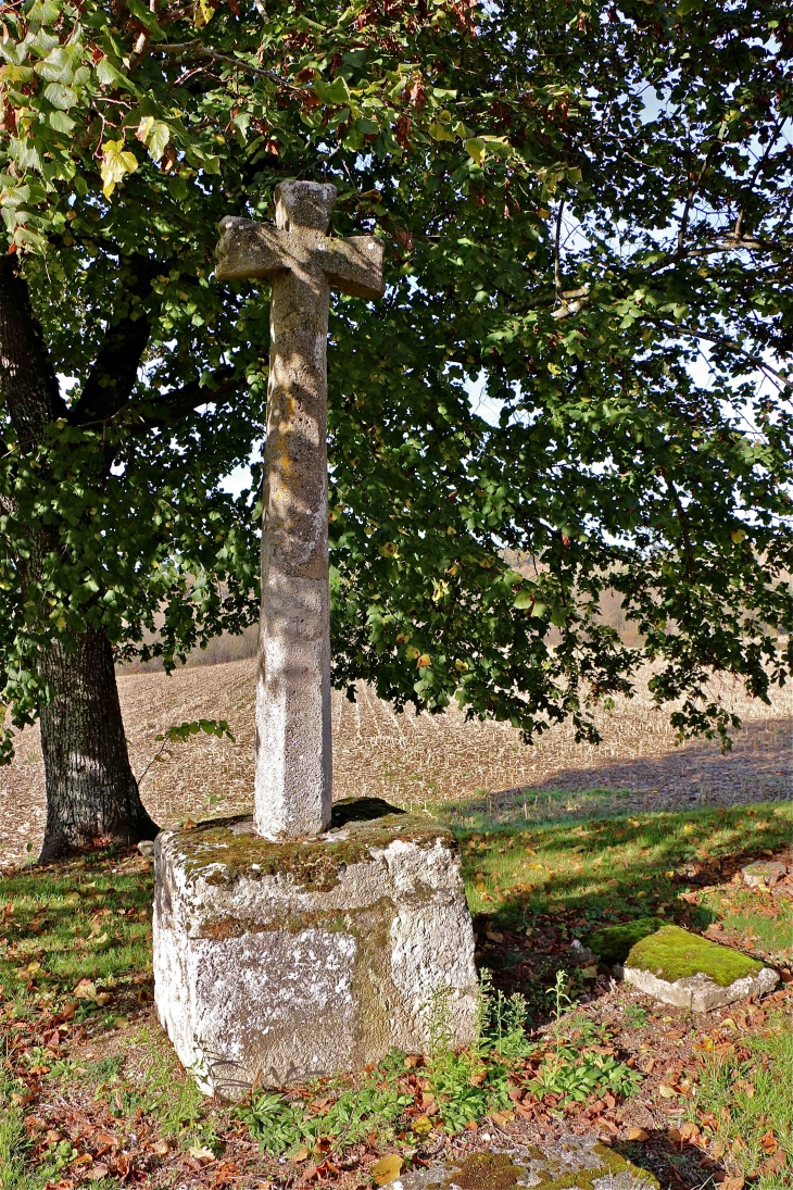 La croix de pierre devant l'église Saint Sauveur de Servole - Pellegrue