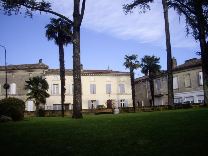 La place Simonet et ses palmiers. - Puisseguin