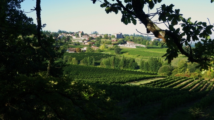 Vue du village depuis les hauteurs de Peyrouton. - Pujols