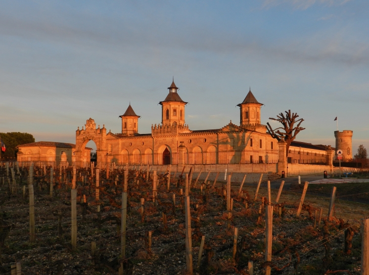 Coucher de soleil sur Cos d'Estournel. - Saint-Estèphe