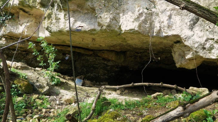 Entrée de la grotte de Grand-Vigne. - Saint-Pey-de-Castets