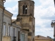 Photo suivante de Sauveterre-de-Guyenne Le clocher de l'église Notre-Dame, en ardoise, est détruit en 1837 par un incendie ; reconstruit en pierre, il est foudroyé en 1187, puis supprimé..