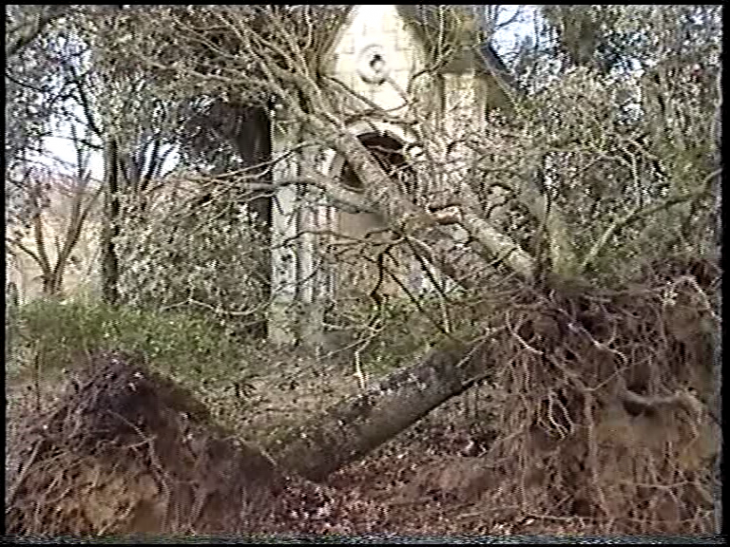 état du   calvaire après la fameuse tempête - Verdelais