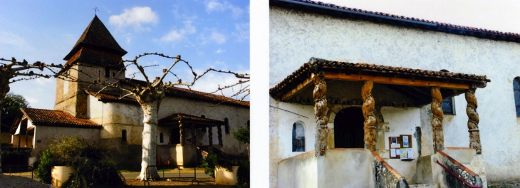 Eglise Saint Candide, origine XIe siècle, dont il reste le clocher fortifié. L'église fut reconstruite en 1850, 1851. - Bougue