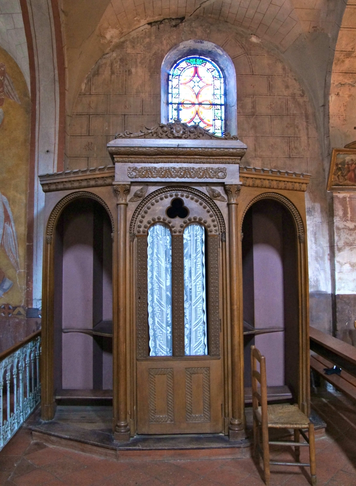 Eglise Saint-Luperc : le confessional. - Gabarret