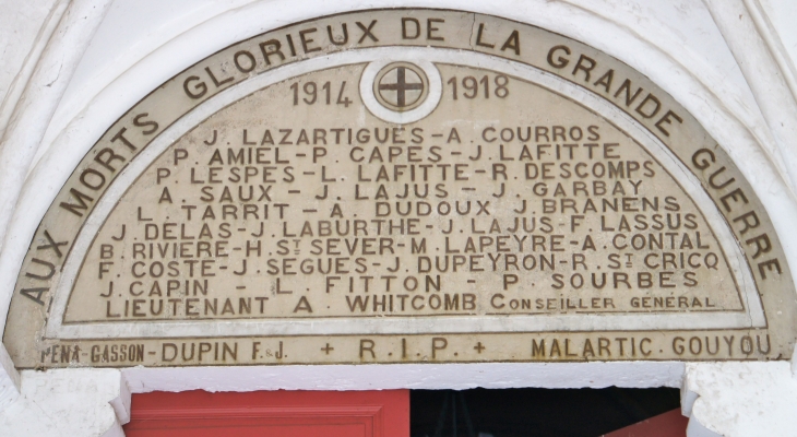 Eglise Saint-Luperc. Hommage aux Morts. - Gabarret