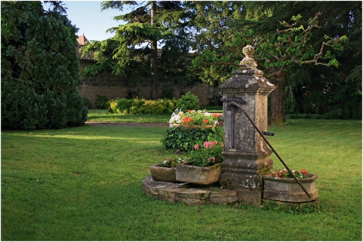 Une belle pompe fleurie dans le jardin de la Mairie - Gontaud-de-Nogaret