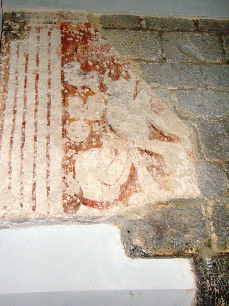 Lacarry-Arhan-Charritte-de-Haut (64470) à Arhan, fragment de fresque dans l'église