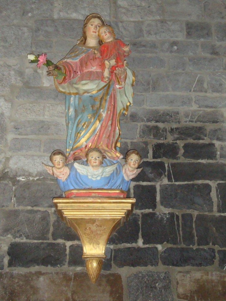 Lichans-Sunhar (64470) à Sunhar, église: statue Vierge et Enfant