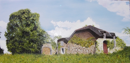 Peinture au couteau, la ferme Lagahé 1° Prix Public 2006 - Lucq-de-Béarn