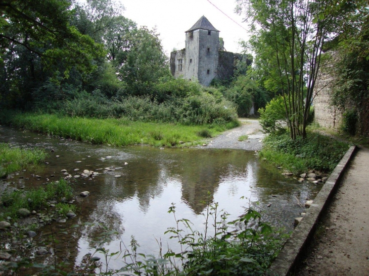 Précilhon (64400) le château se reflète dans l'Escou