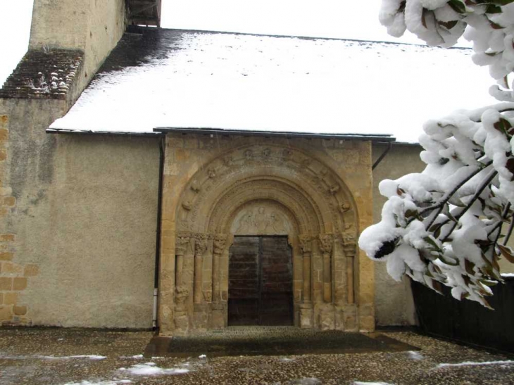 L'église sous la neige - Sévignacq