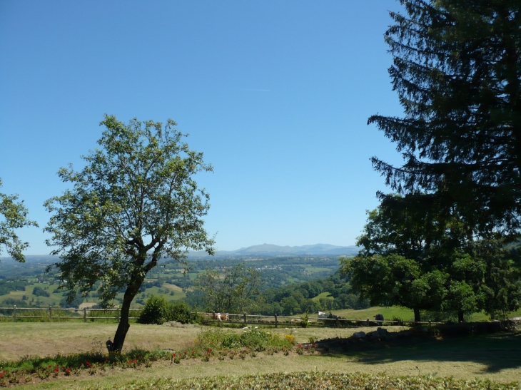 Vue du château de la Vigne sur les Monts du Cantal - Ally